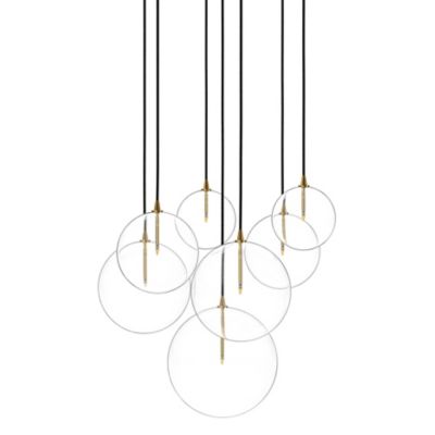 Four Hands Cluster 7 MIX Chandelier - Color: Brass - Size: 7 light - 245009