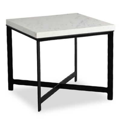 4HA2507747 Four Hands Hammered Iron End Table - Color: White  sku 4HA2507747