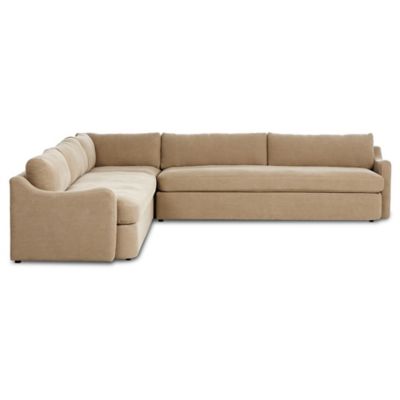 Amber Lewis x Four Hands Aurelia 3-Piece Sectional Sofa in Beige, Size: 132 In