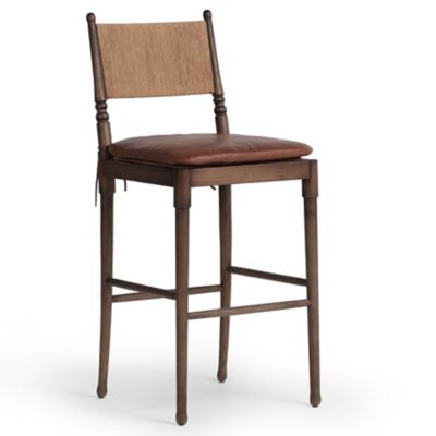 Four Hands Fayth Bar/Counter Stool With Cushion - Color: Brown - 244063-001