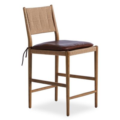 Four Hands Dara Bar + Counter Stool With Cushion - Color: Brown - 244569-00