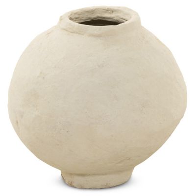 4HA2528179 Four Hands Olivos Paper Mache Pot - Color: Cream - sku 4HA2528179