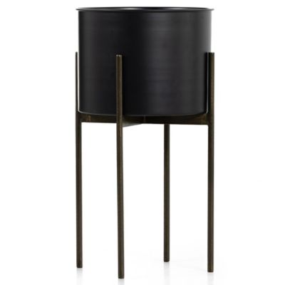 4HA2558142 Four Hands Jed Outdoor Planter - Color: Black - Si sku 4HA2558142