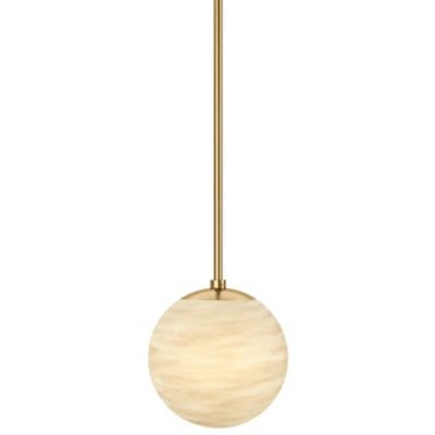 Schwung x Four Hands Marbled Pendant Light in White, Size: 8 "