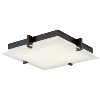 Abra Matrix LED Square Flushmount Light - Color: Black - Size: Medium - 300