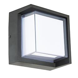 Geo LED Square Outdoor Wall Sconce with Hood