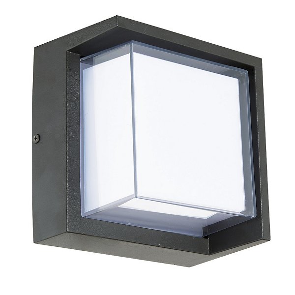 Abra Geo LED Square Outdoor Wall Sconce with Hood