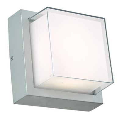 Abra Geo LED Outdoor Square Wall Sconce in White