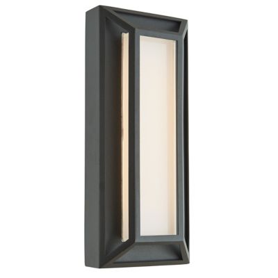 Abra Cell LED Outdoor Wall Sconce in Black, Size: 12