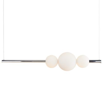 Abra ORB Triple Linear Chandelier Light - Color: Silver - 10024PN-CH-ORB