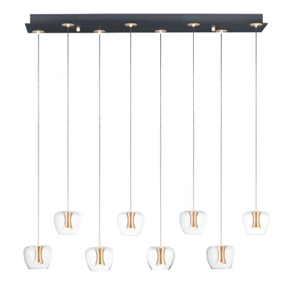 Huxe Pietral LED Linear Chandelier - Color: Clear - Size: 8 light