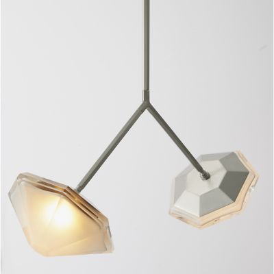 Gabriel Scott Myriad Wishbone Double LED Pendant Light - Color: White - Siz