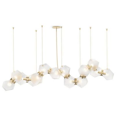 Gabriel Scott Welles Steel 14/16 Long Chandelier - Color: Brass - Size: 6 I