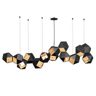 Gabriel Scott Welles Steel 14/16 Long Chandelier - Color: Black - Size: 6 I