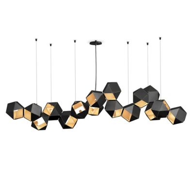 Gabriel Scott Welles Steel 14/16 Long Chandelier - Color: Black - Size: 6 I