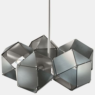 Gabriel Scott Welles 5 Spoke Pendant Light - Color: Metallics - Size: 6 