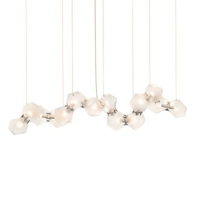 Gabriel Scott Welles Glass Long LED Chandelier - Color: White - Size: 14 li