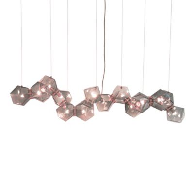 Gabriel Scott Welles Glass Long LED Chandelier - Color: Grey - Size: 14 lig