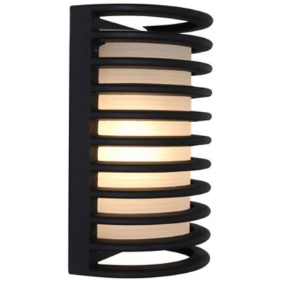 Access Lighting Bermuda Outdoor Ribbed Bulkhead Wall Sconce - Color: Black 