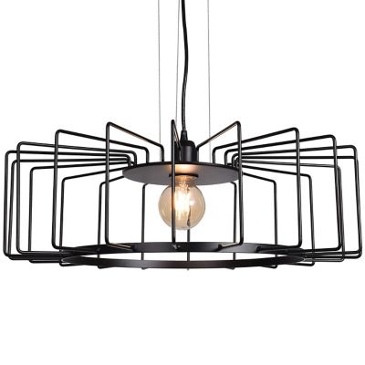 Access Lighting Wired Horizontal Cage LED Pendant Light - Color: Black - Si