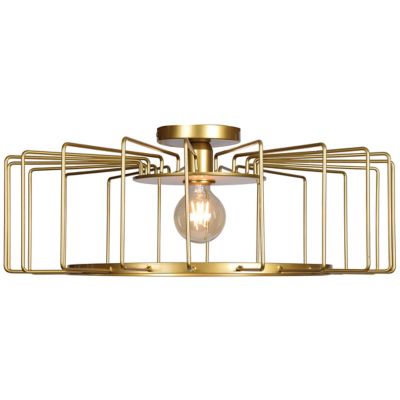 Access Lighting Wired Horizontal Cage Flushmount Light - Color: Gold - Size