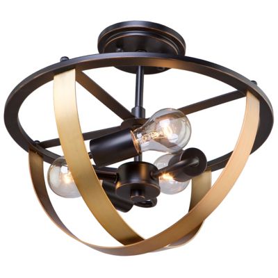 Artcraft Lighting Capri Semi-Flushmount Light - Color: Brown - Size: 3 ligh