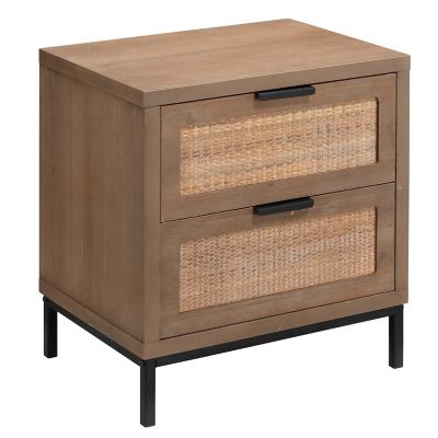 Alder & Ore Tomas 2 Drawer Side Table - Color: Brown