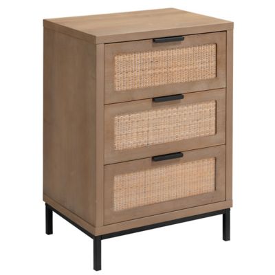 ADO2443877 Alder & Ore Tomas 3 Drawer Side Table - Color: Bro sku ADO2443877