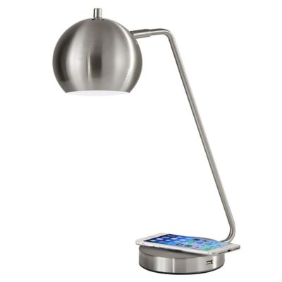 Adesso Emerson Charge Desk Lamp - Color: Silver - Size: 1 light - 5131-22