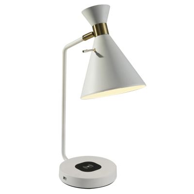 Adesso Maxine Charge Desk Lamp - Color: White - Size: 1 light - 4507-02