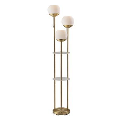 Adesso Bianca Shelf Floor Lamp - Color: Brass - Size: 3 light - 4023-21