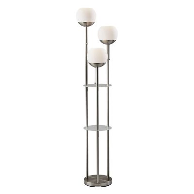 Adesso Bianca Shelf Floor Lamp - Color: Silver - Size: 3 light - 4023-22