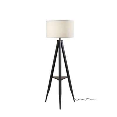 Adesso Warren Shelf Floor Lamp - Color: Black - Size: 1 light - 6007-01