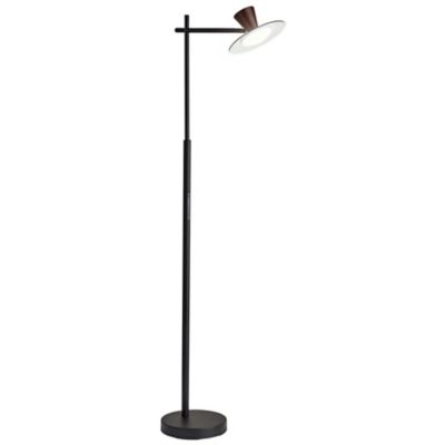 Adesso Elmore LED Floor Lamp Lamp With Smart Switch - Color: Black - Size: 