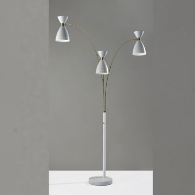 Adesso Oscar 3 Arm Arc Floor Lamp - Color: White - 4290-02