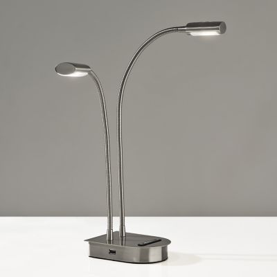 Adesso Eternity 2-Arm LED Desk Lamp - Color: Silver - 5026-22