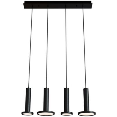 AFX Lighting Luna LED Quadruple Linear Chandelier - Color: Black - Size: 4 