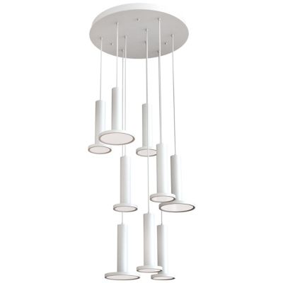 AFX Lighting Luna LED Multi Light Pendant - Color: White - Size: 9 light - 