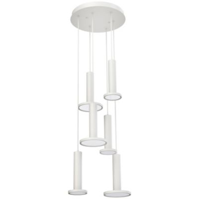 AFX Lighting Luna LED Multi Light Pendant - Color: White - Size: 6 light - 