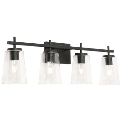 AFX Lighting Joanna Vanity Light - Color: Black - Size: Black with Clear Gl