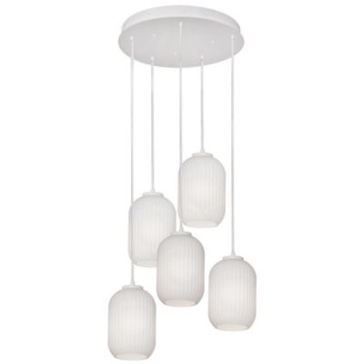 AFX Lighting Callie Mutli Light Pendant in White, Size: 5 light