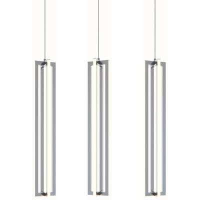 AFX Lighting Cass Multi-Light LED Linear Pendant Light in Silver, Size: Sma