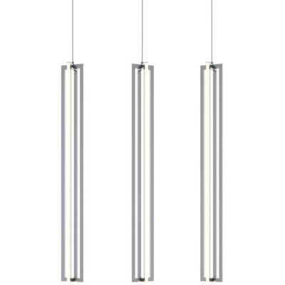 AFX Lighting Cass Multi-Light LED Linear Pendant Light in Silver, Size: Med