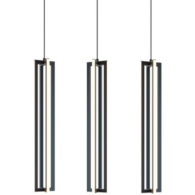 AFX Lighting Cass Multi-Light LED Linear Pendant Light in Black, Size: Smal