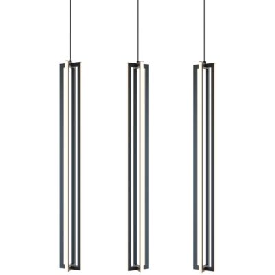 AFX Lighting Cass Multi-Light LED Linear Pendant Light in Black, Size: Medi