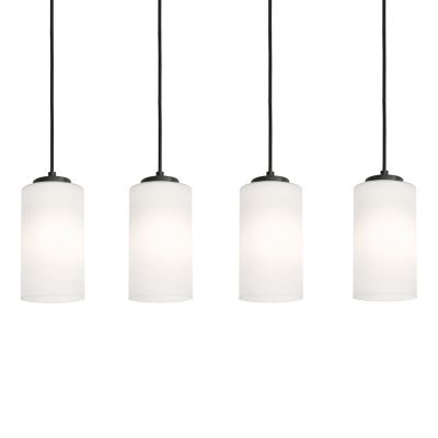 AFX Lighting Leo Linear Multi-Light Pendant Light in White, Size: 4 light