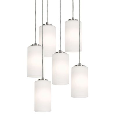 AFX Lighting Leo Round Multi-Light Pendant Light in White, Size: 6 light