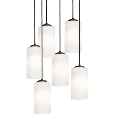 AFX Lighting Leo Round Multi-Light Pendant Light in White, Size: 6 light