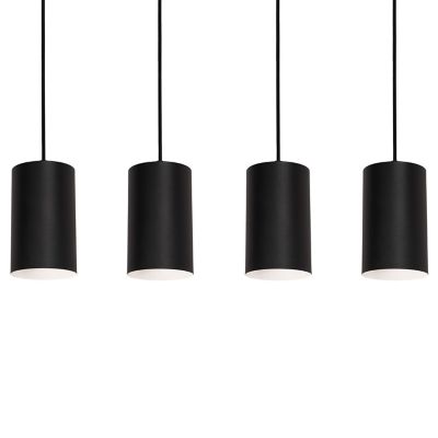 AFX Lighting Tyke Linear Multi-Light Pendant Light in Black, Size: 4 light
