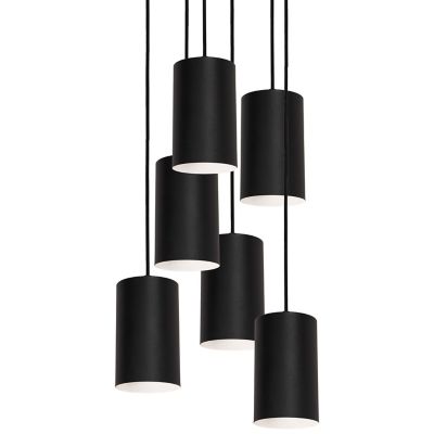 AFX Lighting Tyke Round Multi-Light Pendant Light in Black, Size: Large